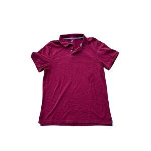 Old Navy Mens Burgundy Polo Shirt Size L Stretch Cotton Blend Short Sleeve